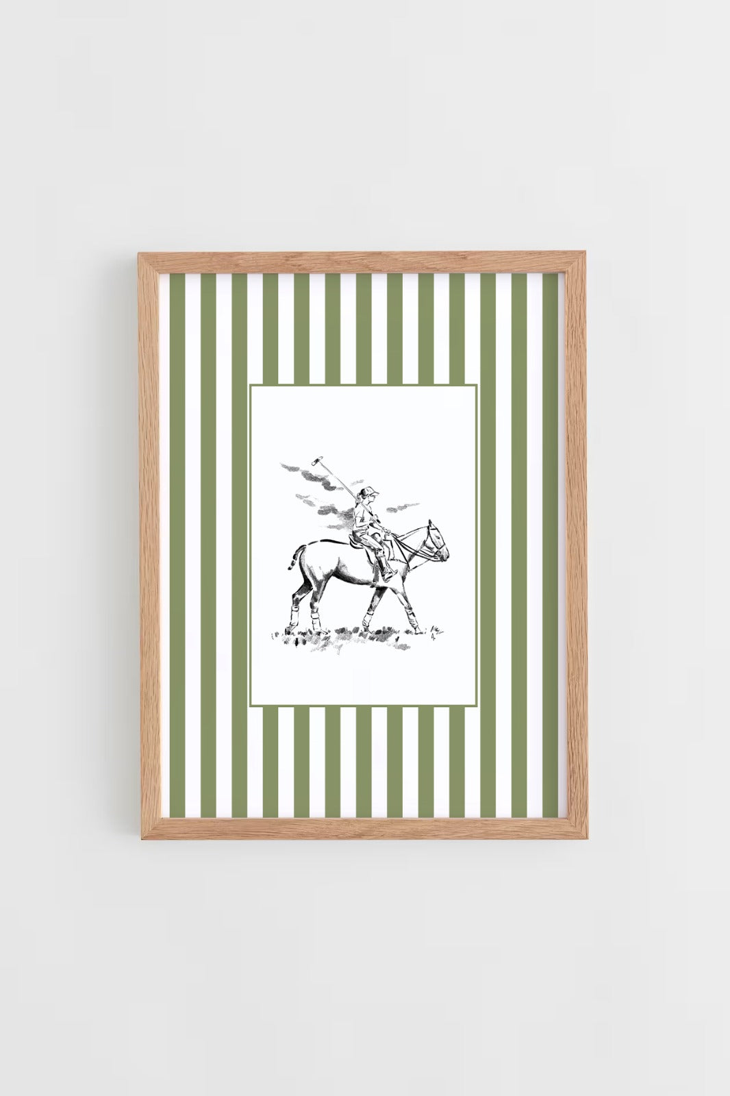 Custom Horse & Owner Portrait – Framed - Striped Mat