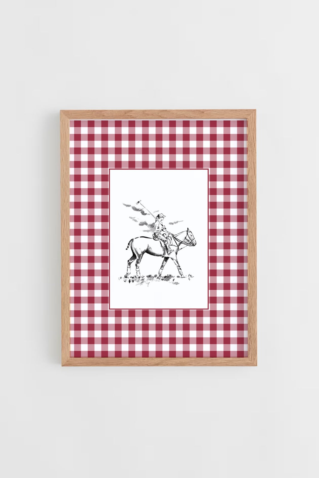 Custom Horse & Owner Portrait – Framed - Vichy Mat