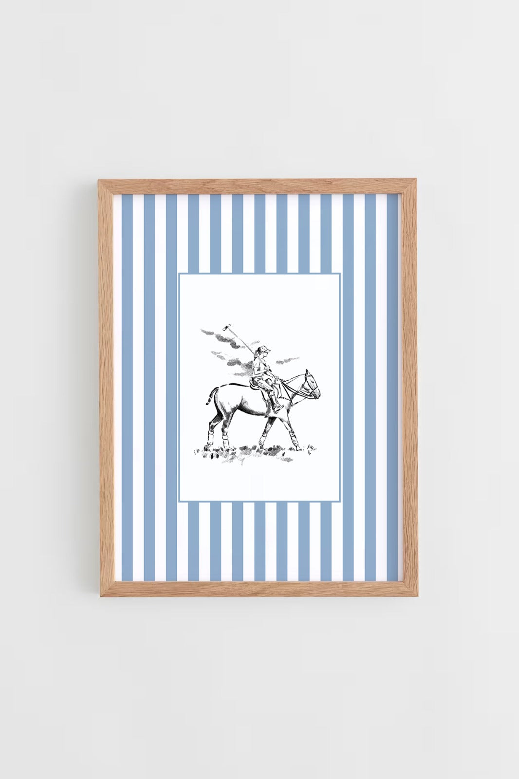 Custom Horse & Owner Portrait – Framed - Striped Mat