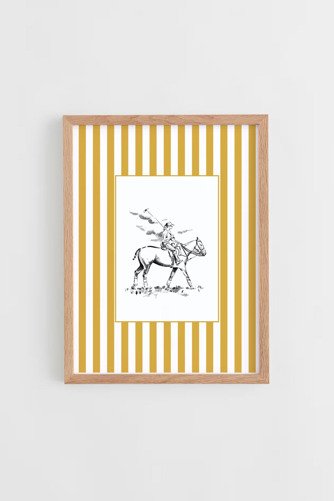 Custom Horse & Owner Portrait – Framed - Striped Mat