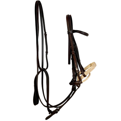 Cabezada de polo de cuero crudo