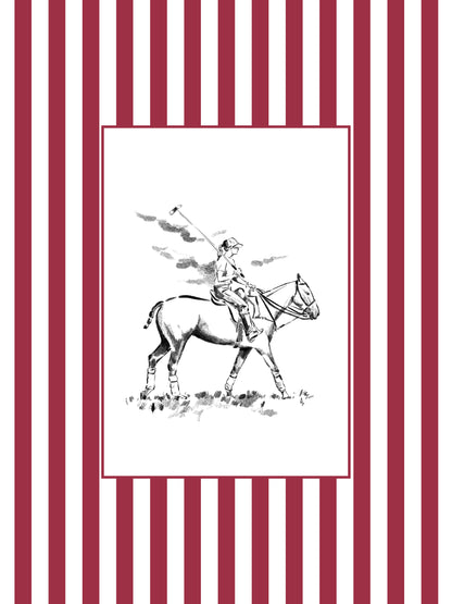 Custom Horse & Owner Portrait – Framed - Striped Mat