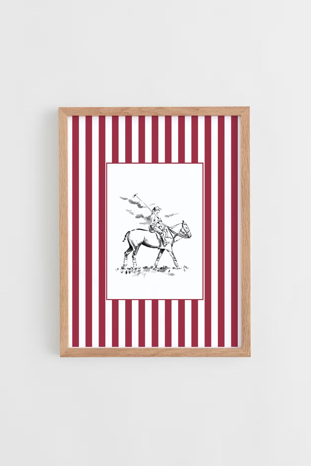 Custom Horse & Owner Portrait – Framed - Striped Mat