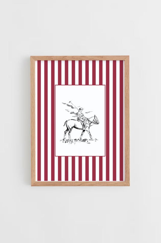 Custom Horse & Owner Portrait – Framed - Striped Mat
