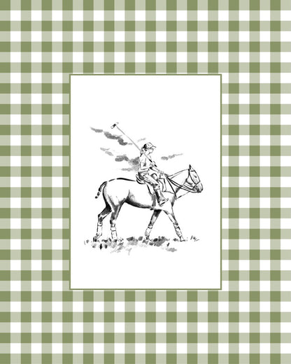 Custom Horse & Owner Portrait – Framed - Vichy Mat
