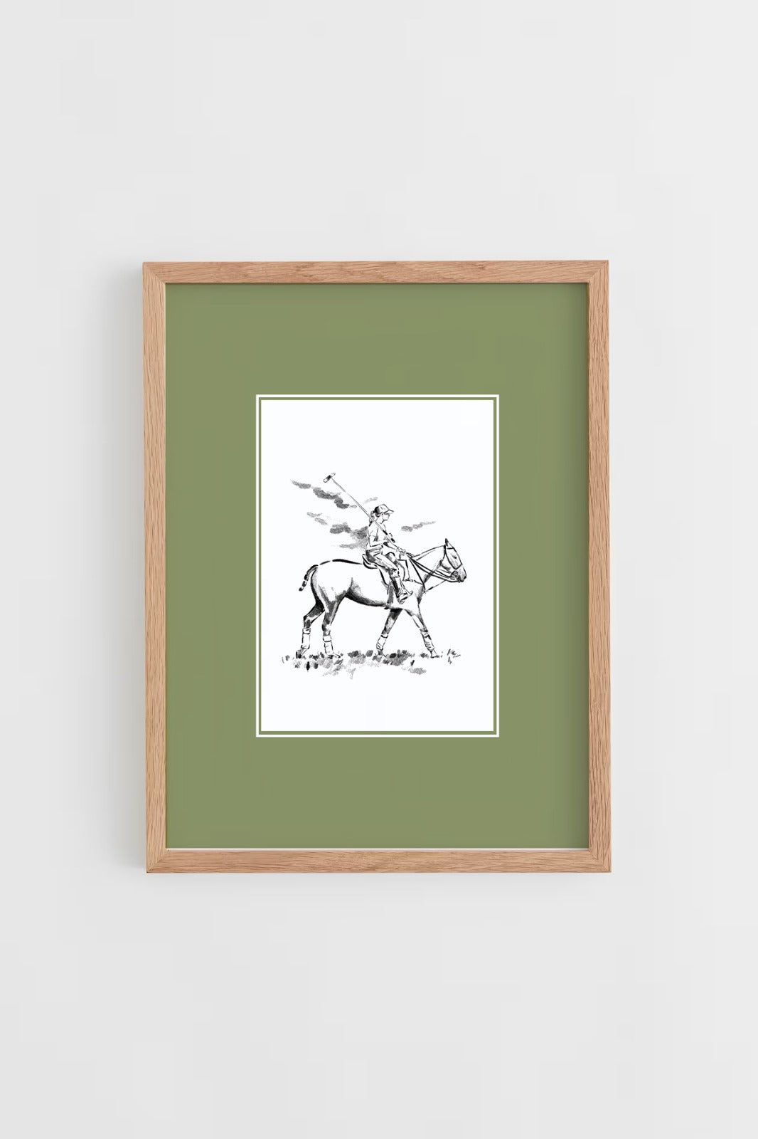 Custom Horse & Owner Portrait – Framed - Plain Mat