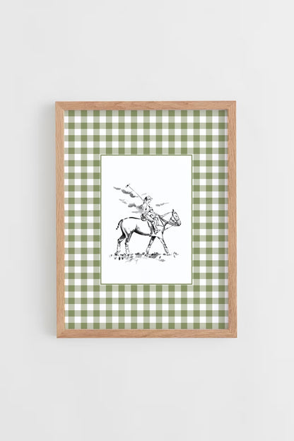 Custom Horse & Owner Portrait – Framed - Vichy Mat