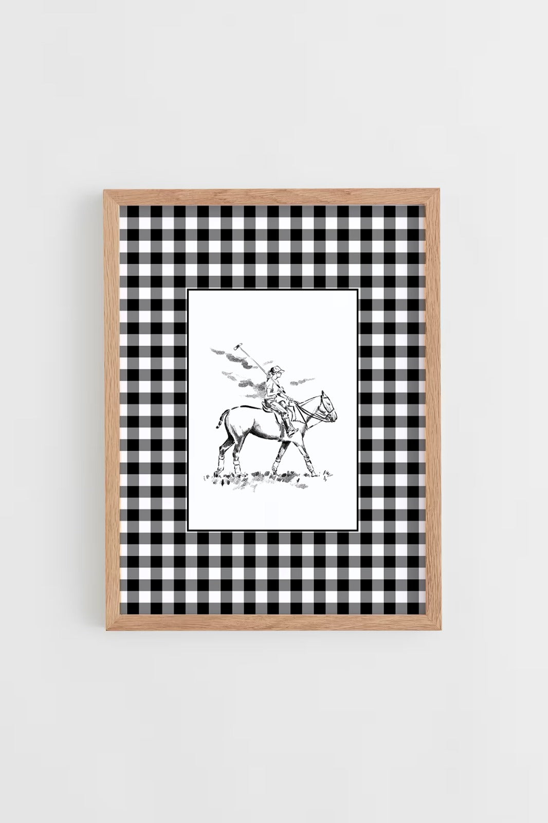 Custom Horse & Owner Portrait – Framed - Vichy Mat