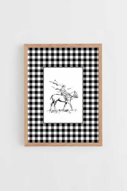 Custom Horse & Owner Portrait – Framed - Vichy Mat