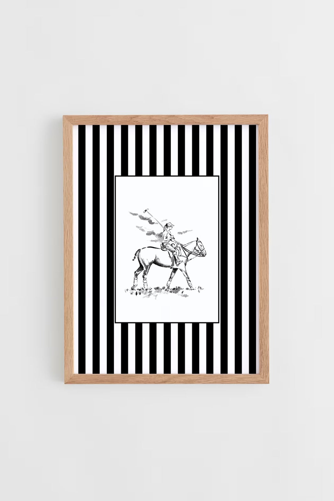 Custom Horse & Owner Portrait – Framed - Striped Mat