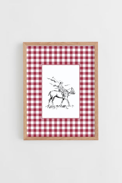 Custom Horse & Owner Portrait – Framed - Vichy Mat