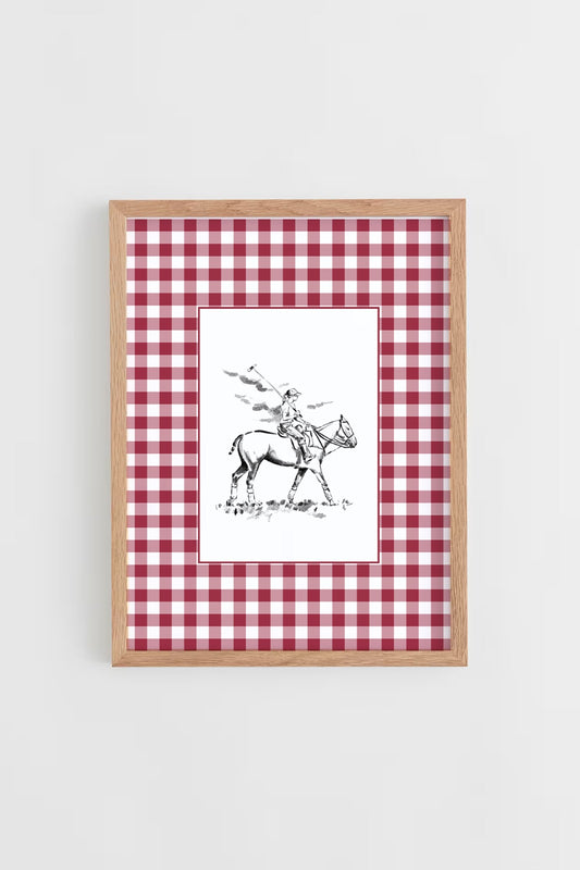 Custom Horse & Owner Portrait – Framed - Vichy Mat