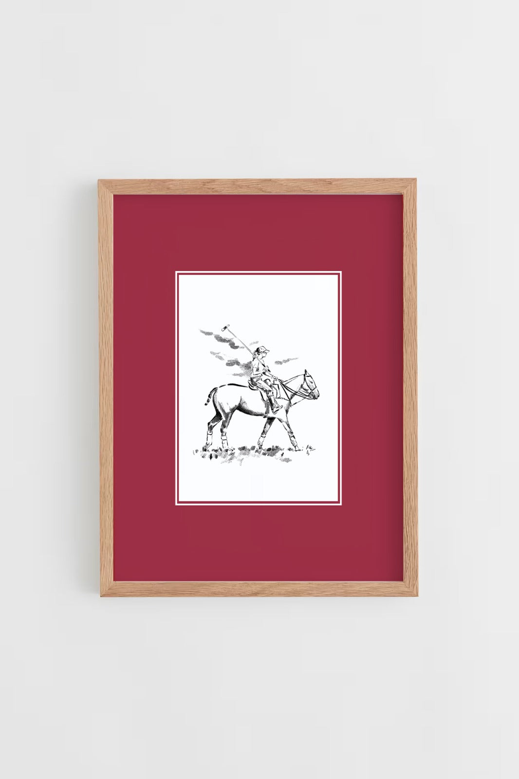 Custom Horse & Owner Portrait – Framed - Plain Mat