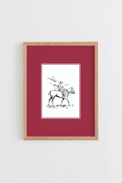 Custom Horse & Owner Portrait – Framed - Plain Mat