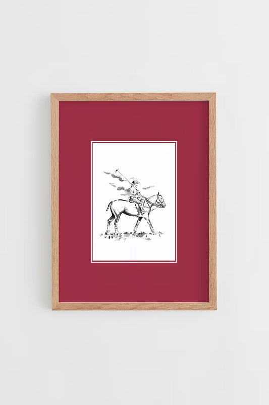Custom Horse & Owner Portrait – Framed - Plain Mat