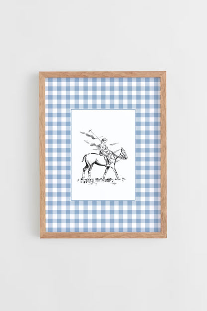 Custom Horse & Owner Portrait – Framed - Vichy Mat