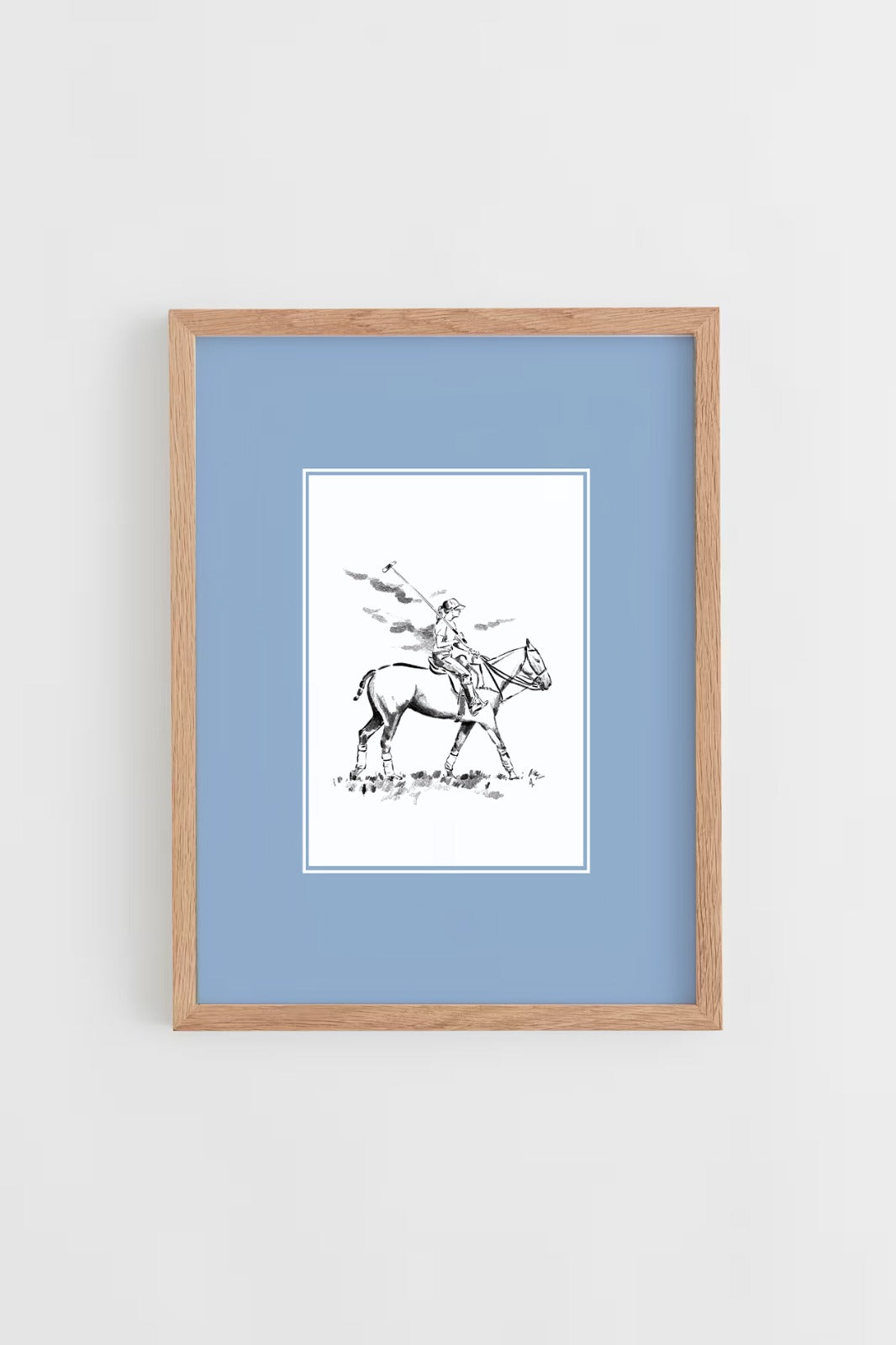 Custom Horse & Owner Portrait – Framed - Plain Mat