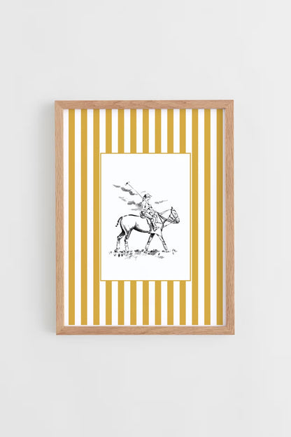 Custom Horse & Owner Portrait – Framed - Striped Mat