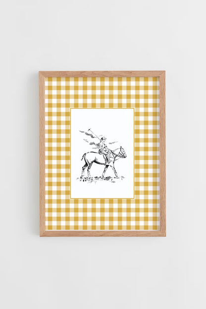 Custom Horse & Owner Portrait – Framed - Vichy Mat