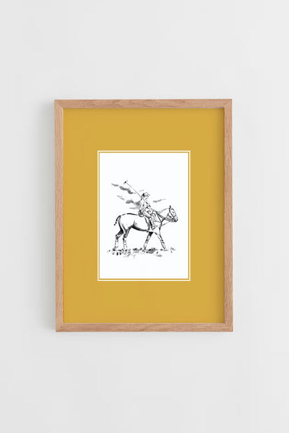 Custom Horse & Owner Portrait – Framed - Plain Mat