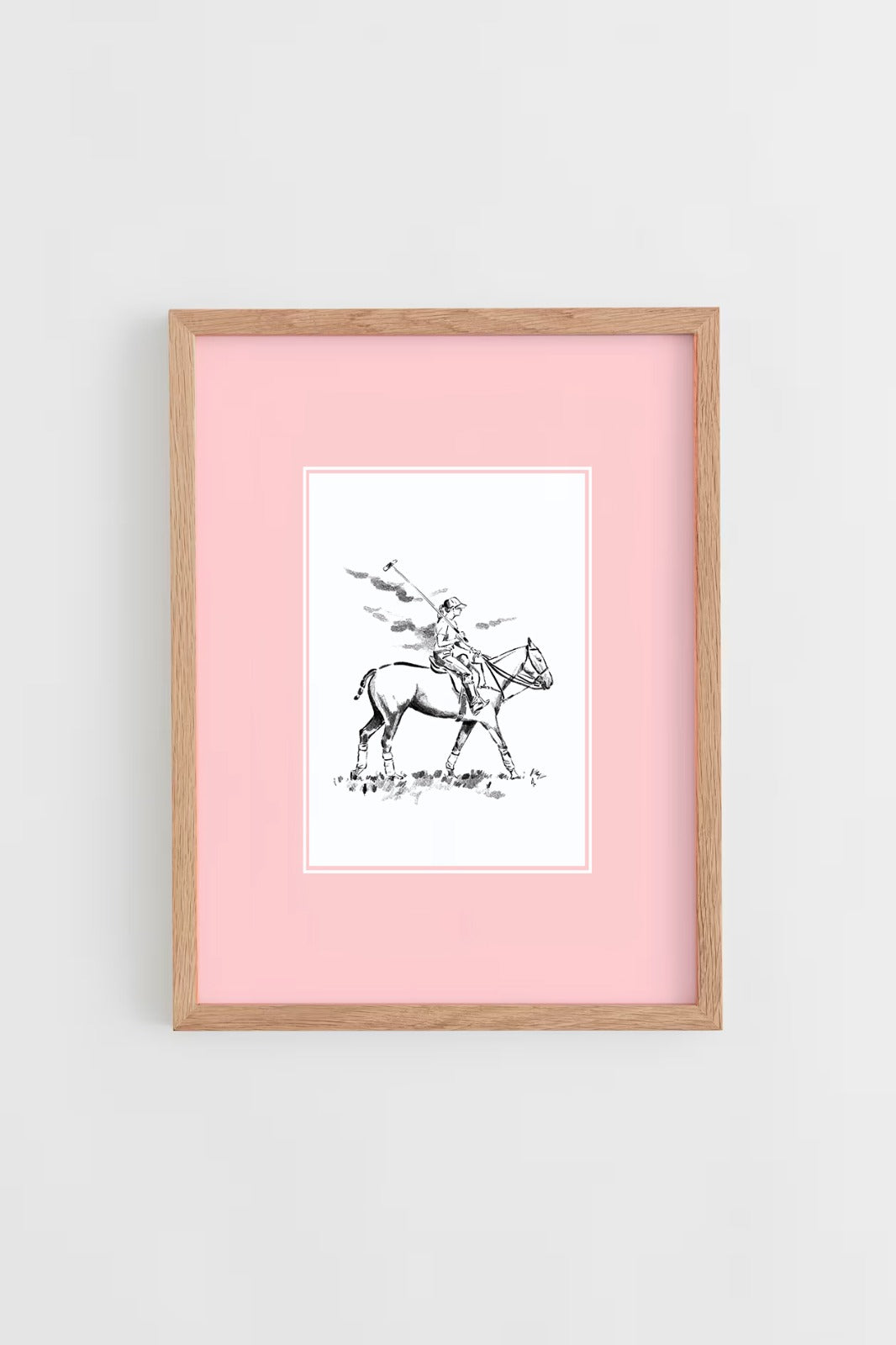 Custom Horse & Owner Portrait – Framed - Plain Mat