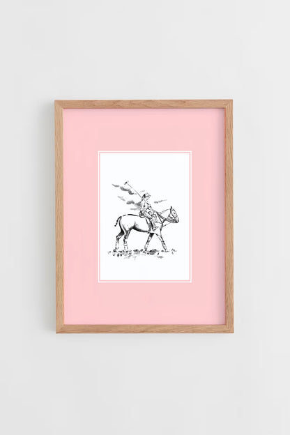 Custom Horse & Owner Portrait – Framed - Plain Mat