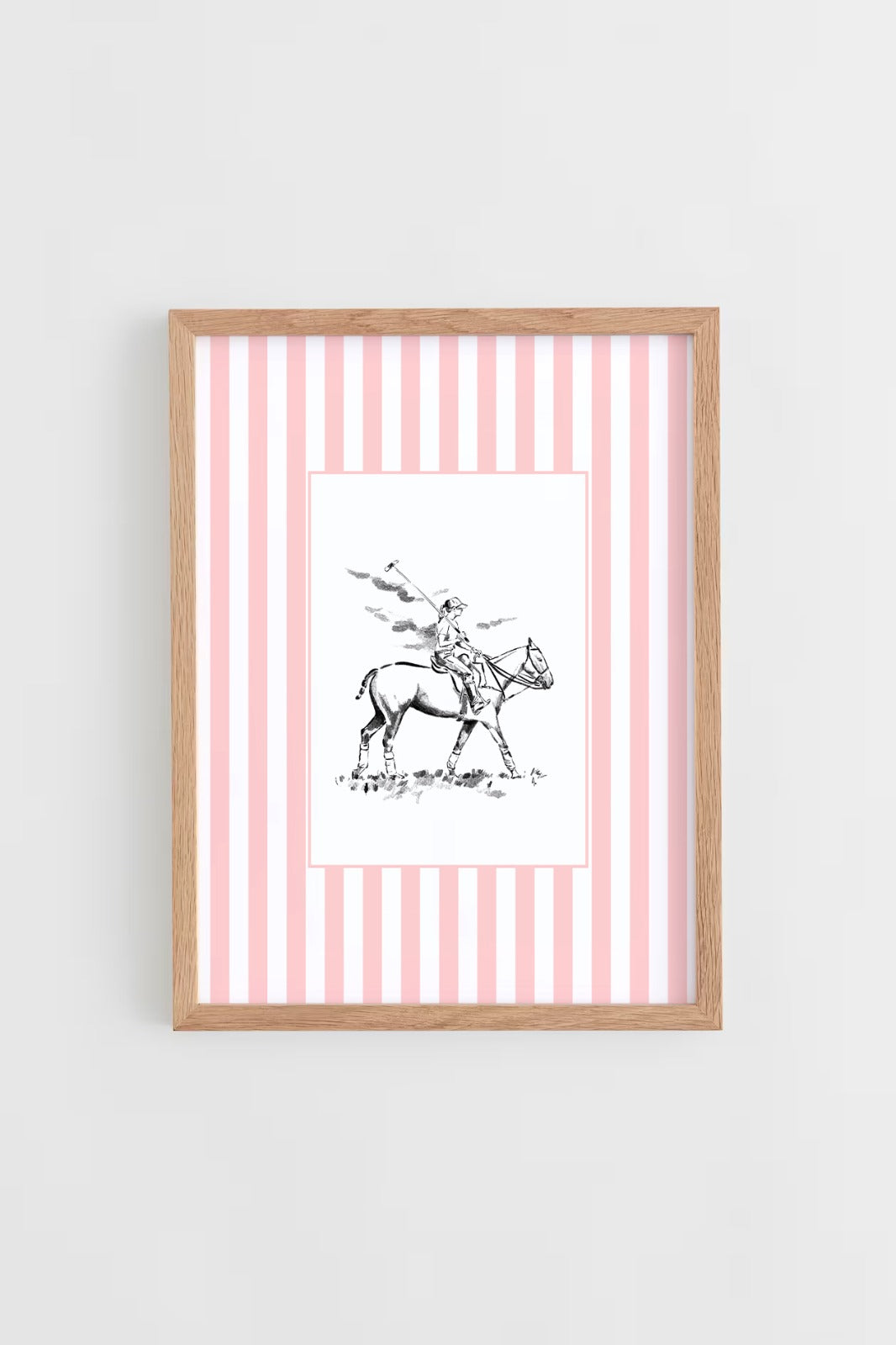 Custom Horse & Owner Portrait – Framed - Striped Mat