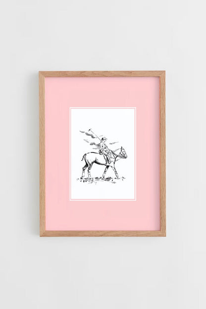 Custom Horse & Owner Portrait – Framed - Plain Mat - Morea Polo Saddlery