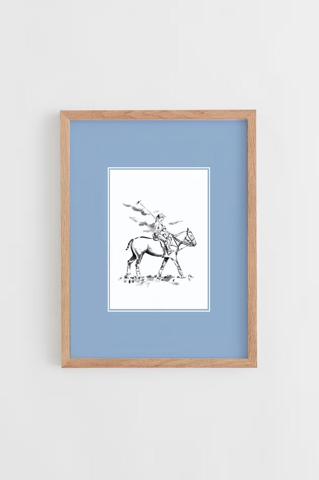Custom Horse & Owner Portrait – Framed - Plain Mat - Morea Polo Saddlery