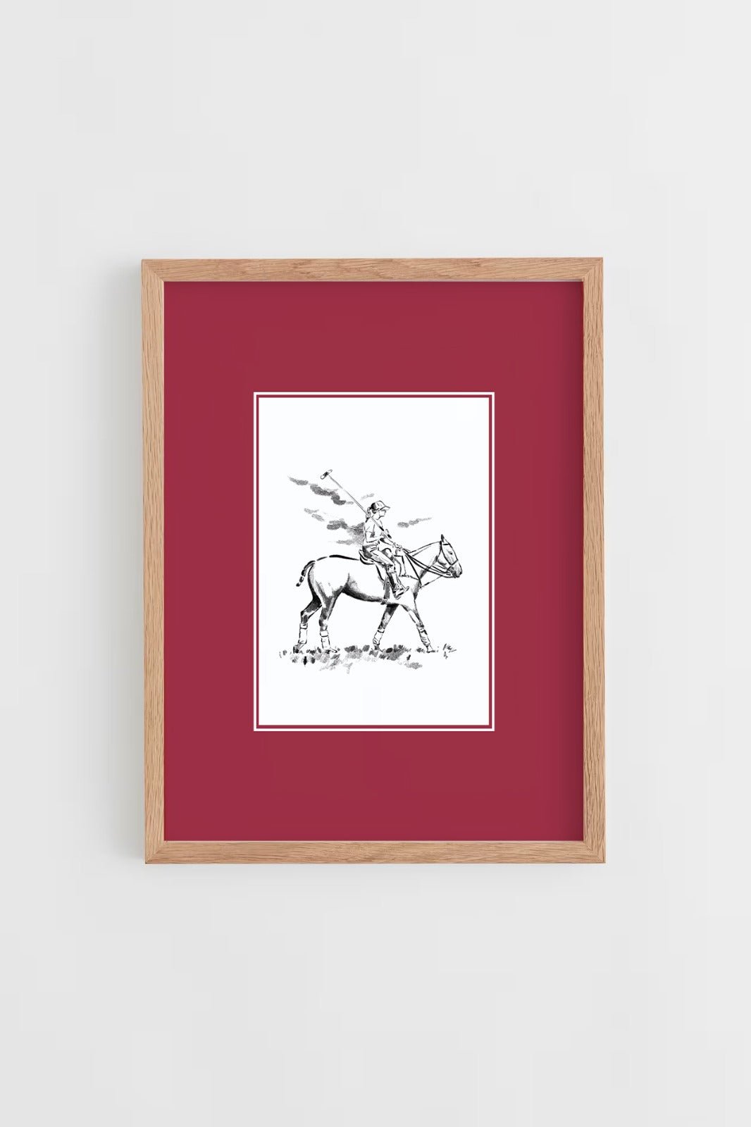Custom Horse & Owner Portrait – Framed - Plain Mat - Morea Polo Saddlery