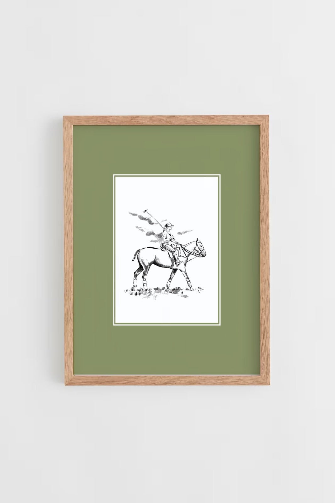 Custom Horse & Owner Portrait – Framed - Plain Mat - Morea Polo Saddlery