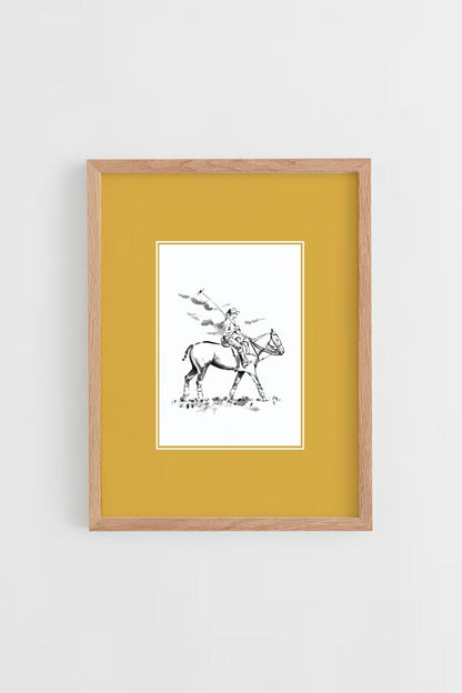 Custom Horse & Owner Portrait – Framed - Plain Mat - Morea Polo Saddlery