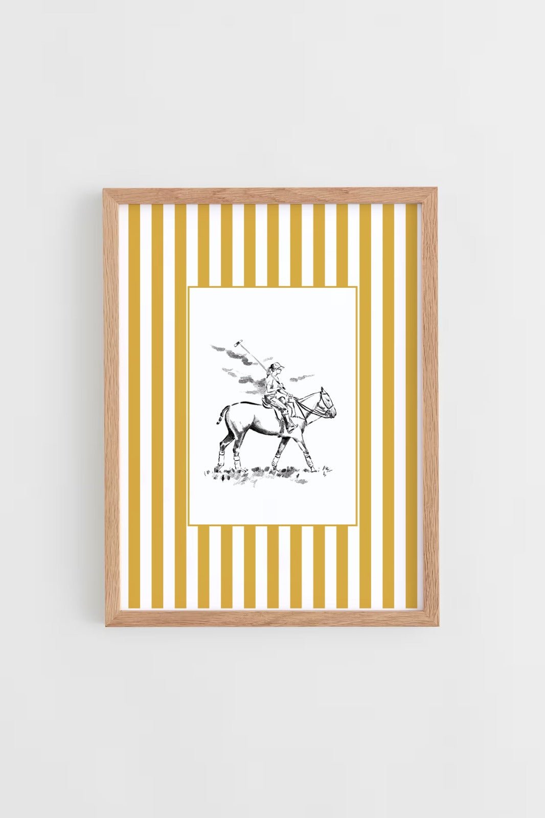 Custom Horse & Owner Portrait – Framed - Striped Mat - Morea Polo Saddlery