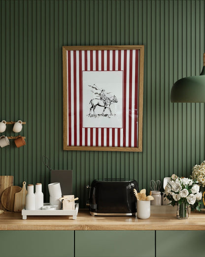 Custom Horse & Owner Portrait – Framed - Striped Mat - Morea Polo Saddlery