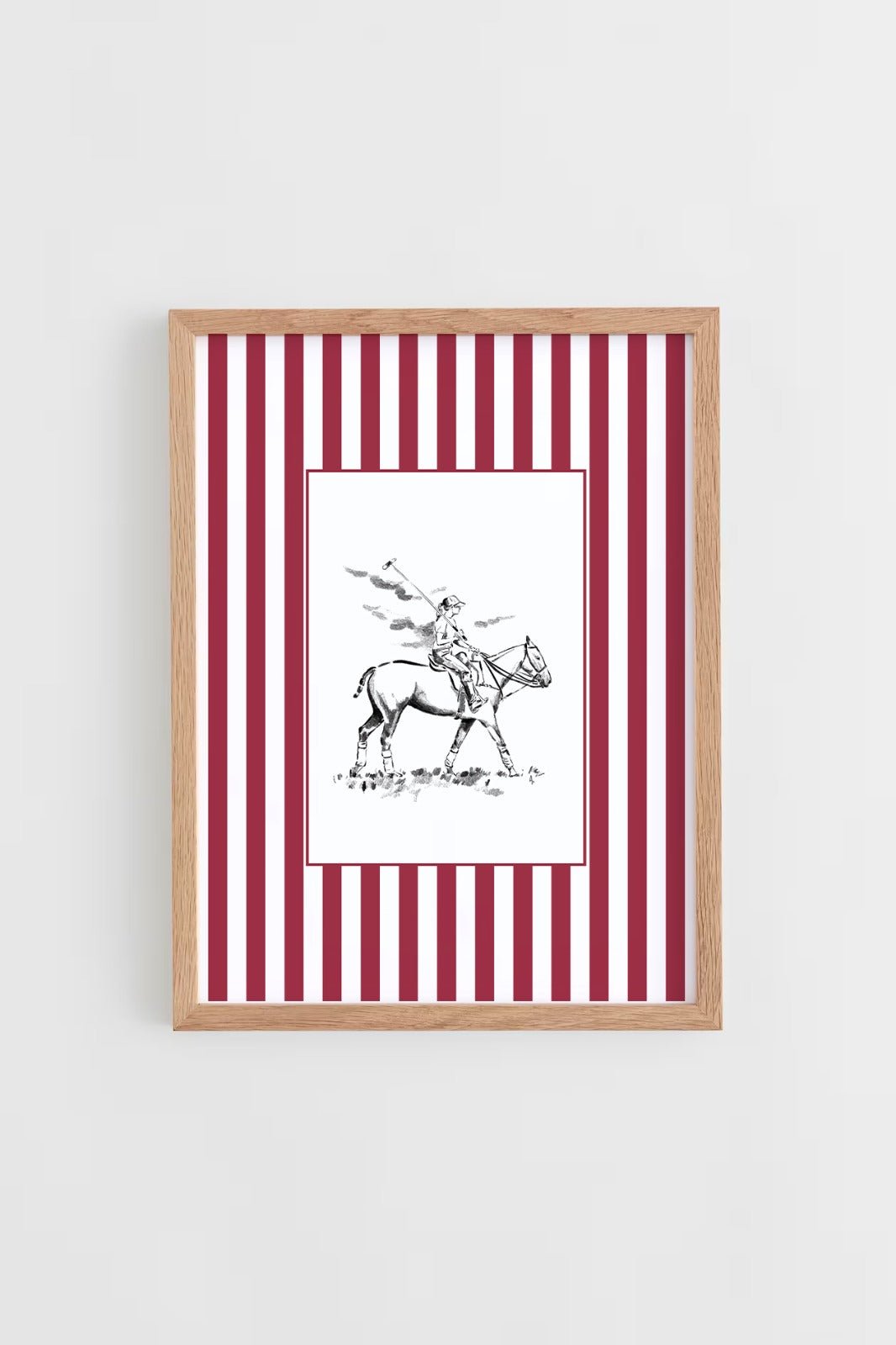 Custom Horse & Owner Portrait – Framed - Striped Mat - Morea Polo Saddlery