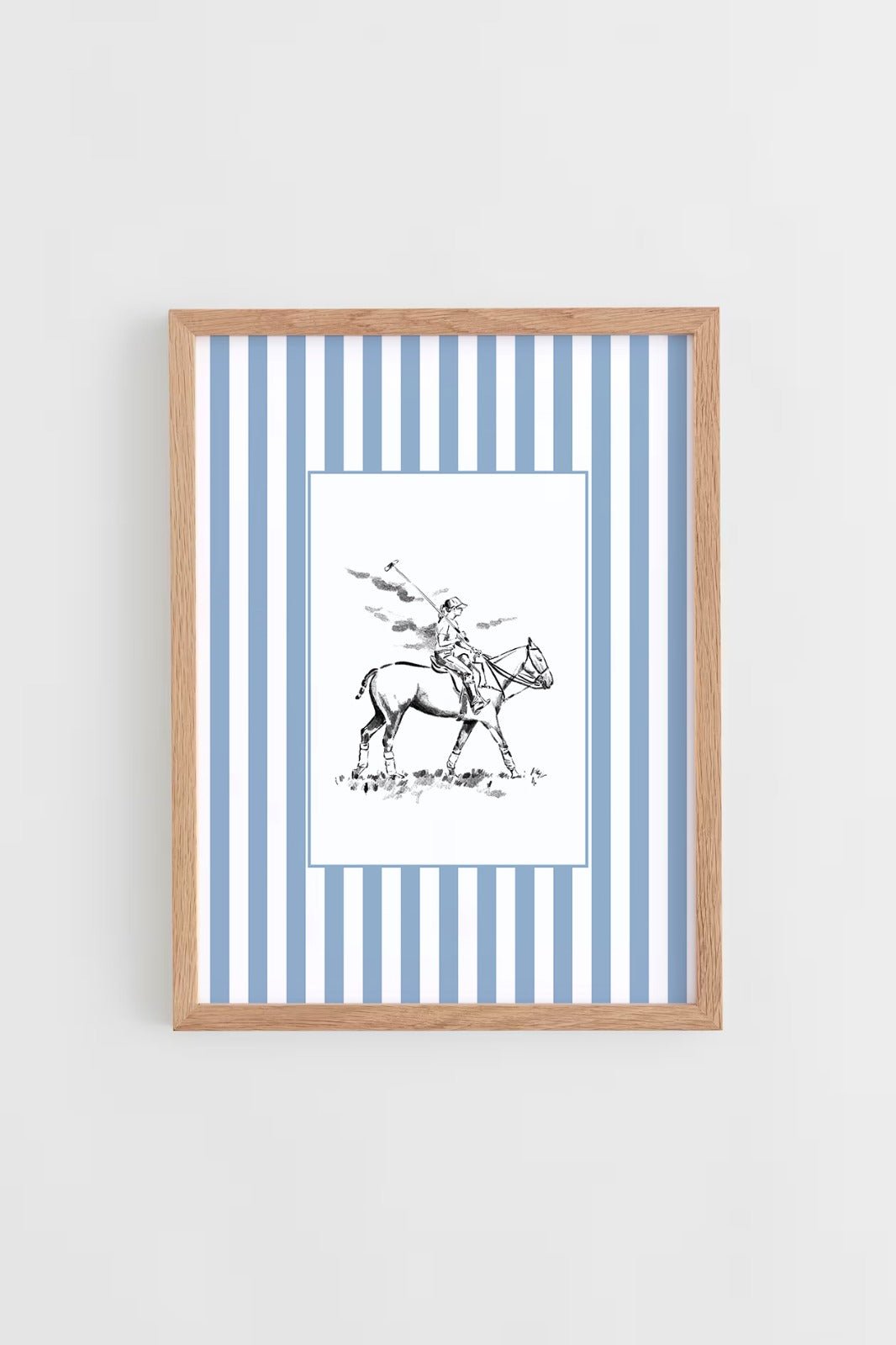 Custom Horse & Owner Portrait – Framed - Striped Mat - Morea Polo Saddlery