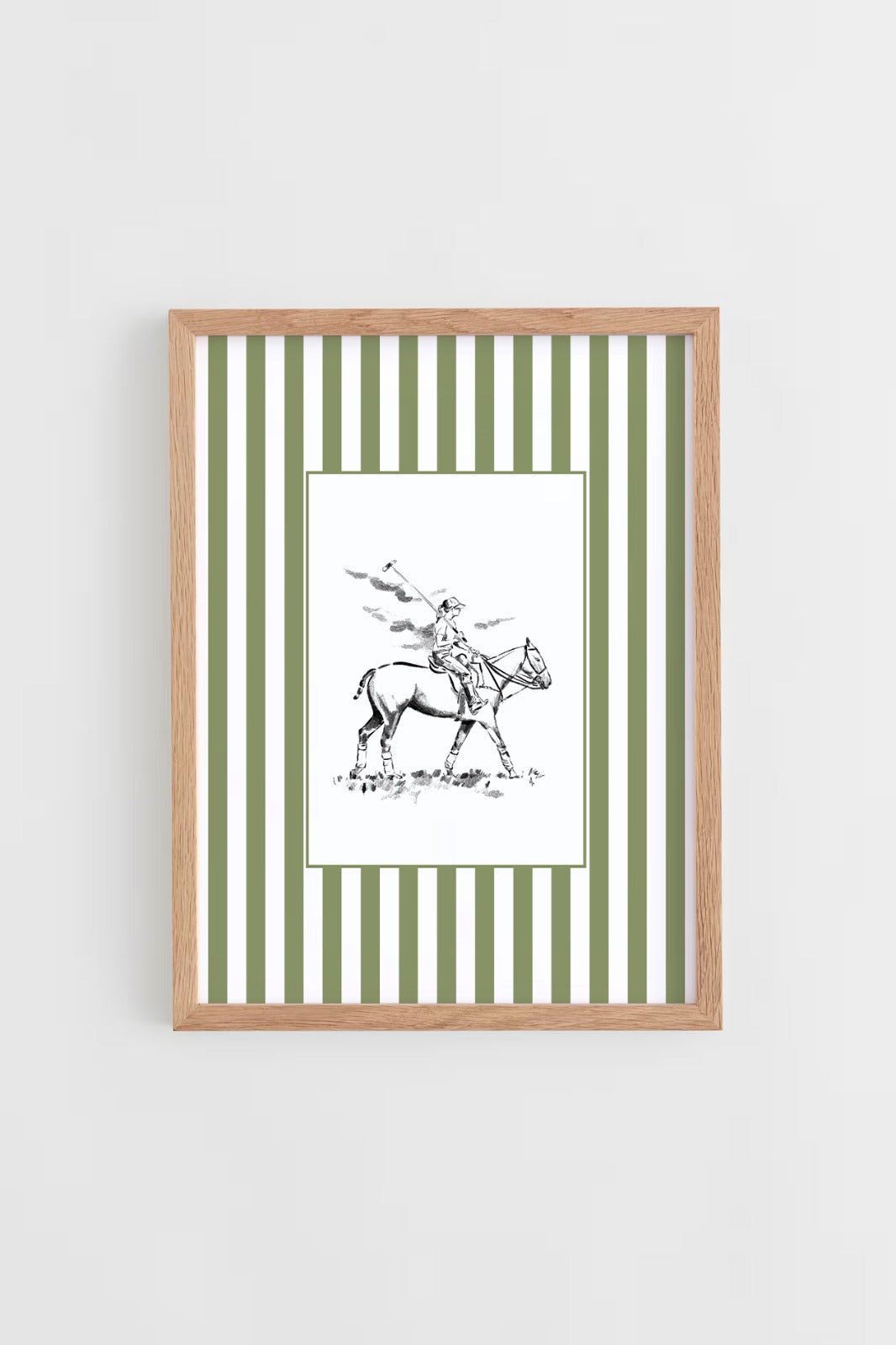 Custom Horse & Owner Portrait – Framed - Striped Mat - Morea Polo Saddlery