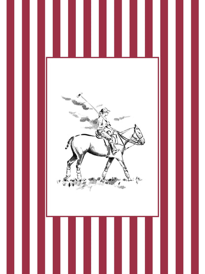 Custom Horse & Owner Portrait – Framed - Striped Mat - Morea Polo Saddlery