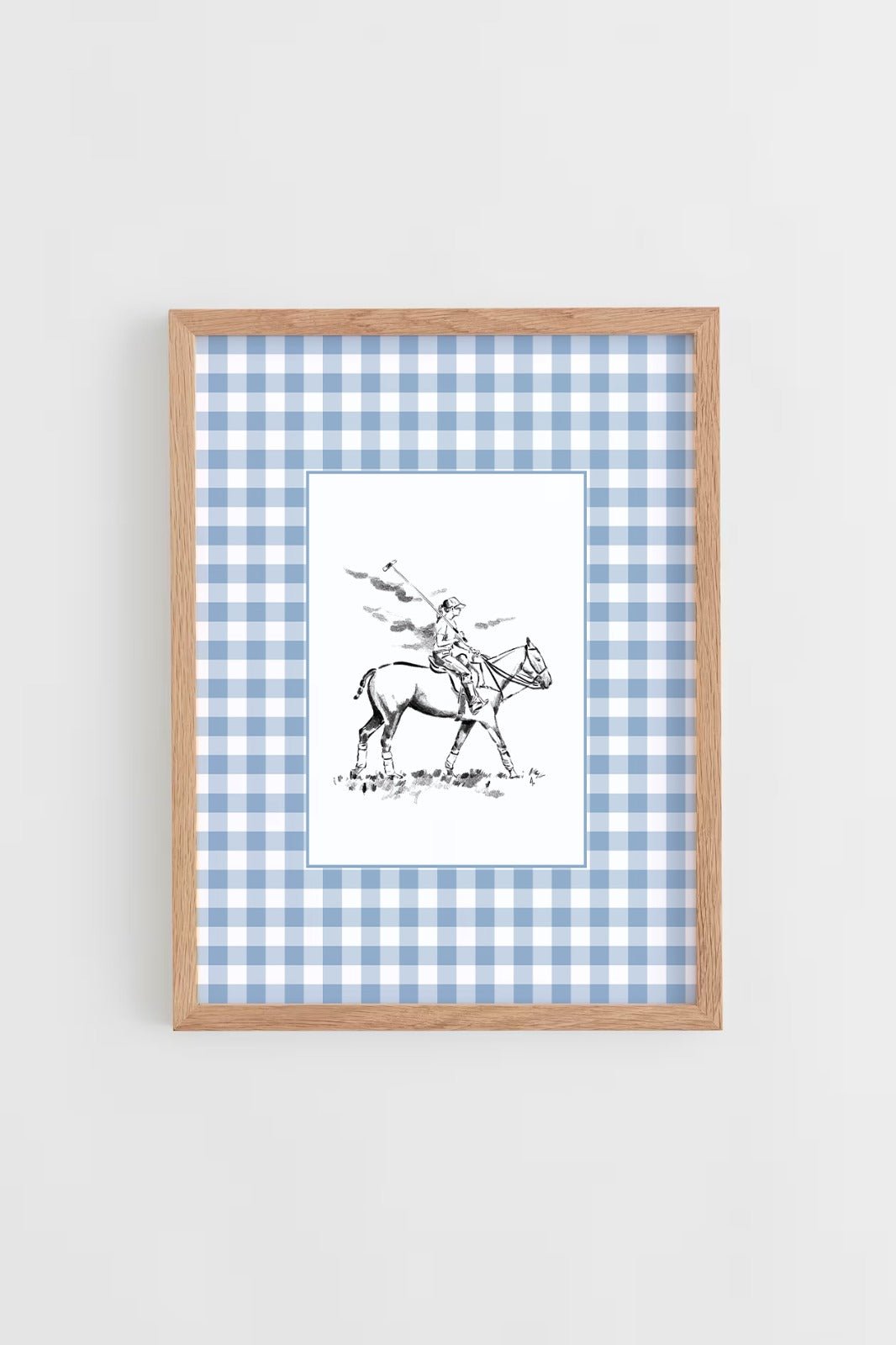 Custom Horse & Owner Portrait – Framed - Vichy Mat - Morea Polo Saddlery