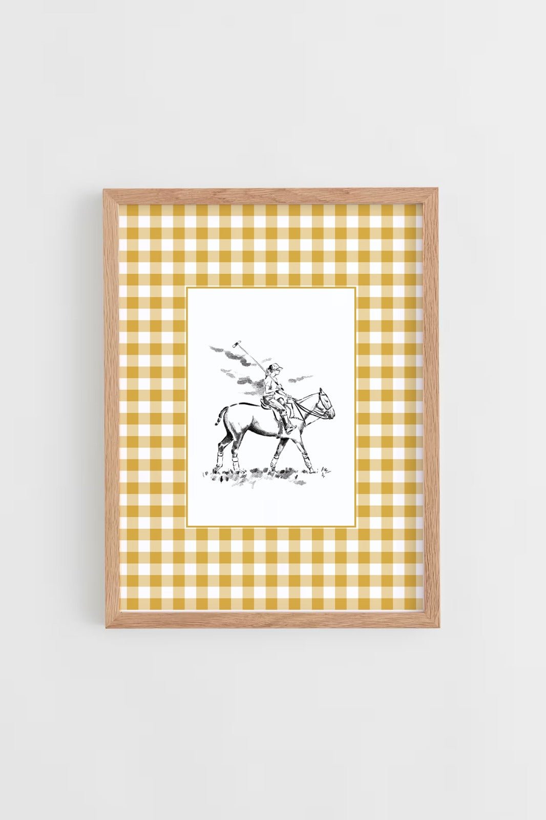 Custom Horse & Owner Portrait – Framed - Vichy Mat - Morea Polo Saddlery