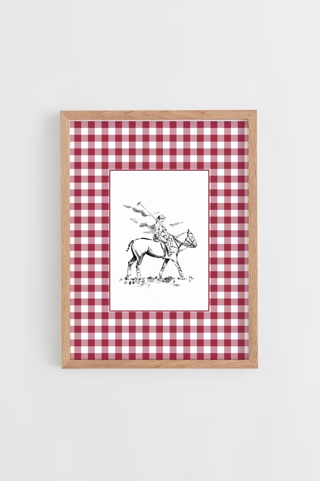 Custom Horse & Owner Portrait – Framed - Vichy Mat - Morea Polo Saddlery