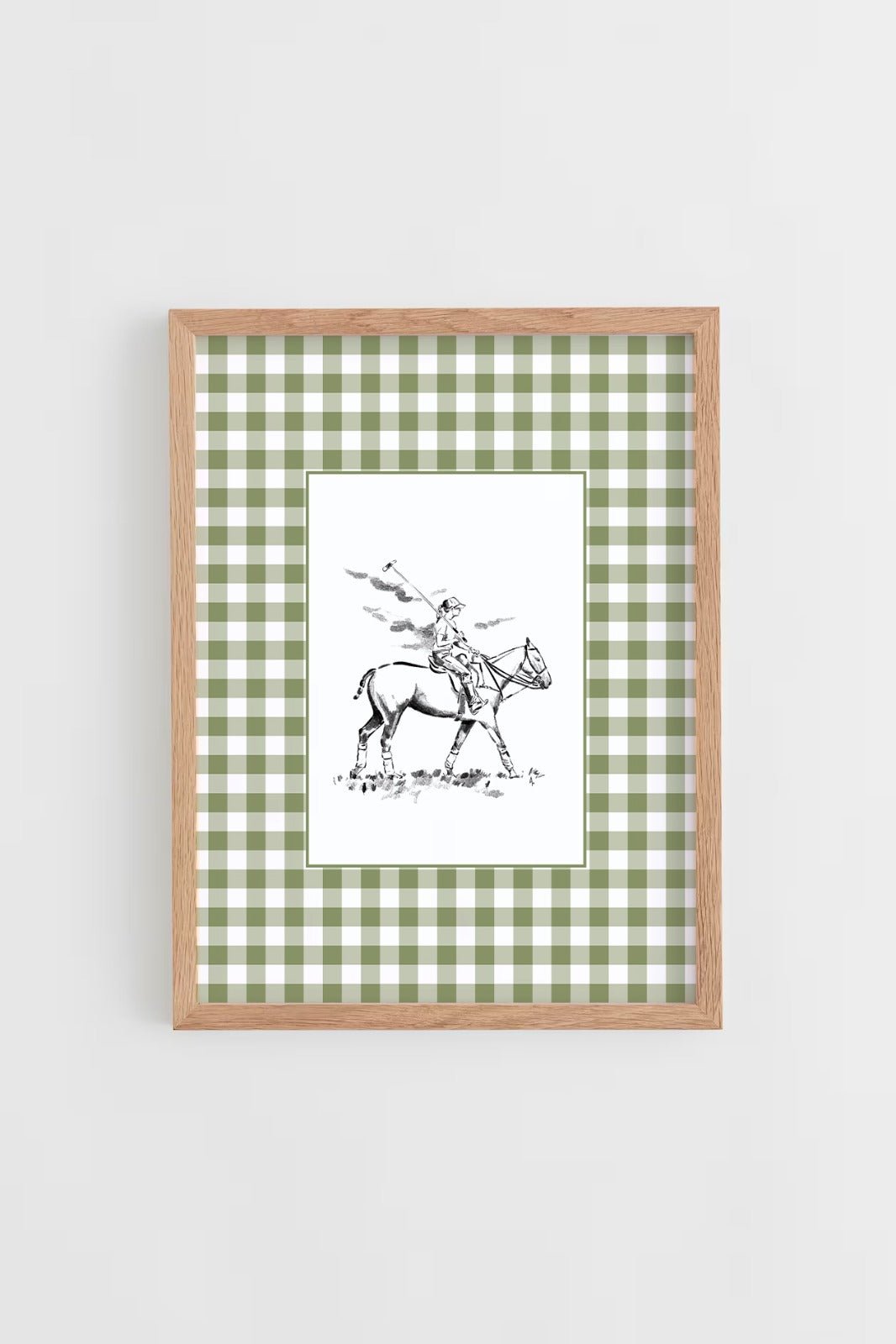 Custom Horse & Owner Portrait – Framed - Vichy Mat - Morea Polo Saddlery