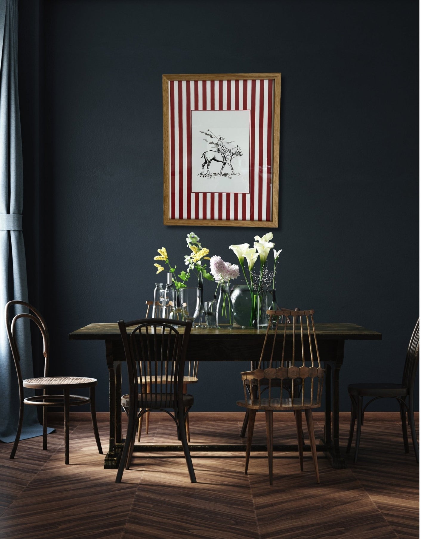 Custom Horse & Owner Portrait – Framed - Vichy Mat - Morea Polo Saddlery